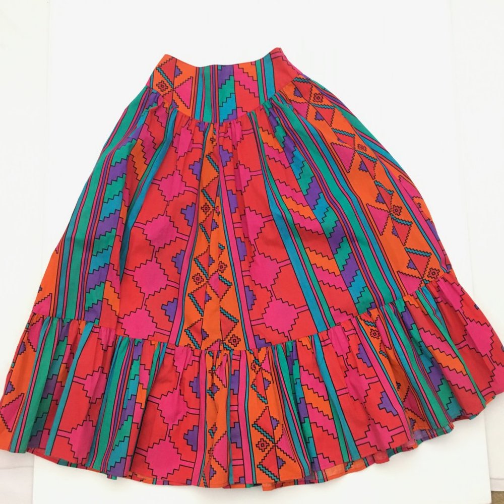 ❌sold❌Aztec Skirt Circle T Southwest Loud Geomet - Picture 6 of 8